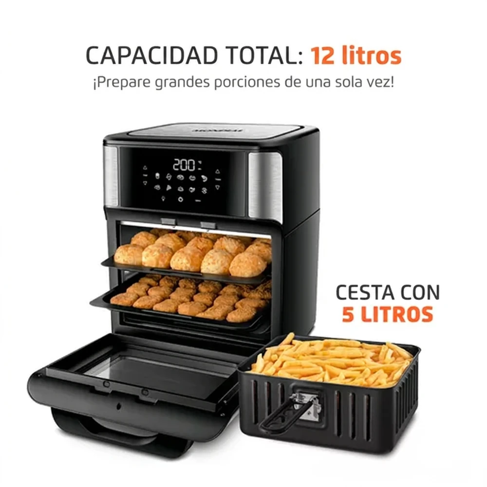 Foto de Freidora eléctrica Mondial AFO-12L-BI Forno Oven 12L Cor Preto/Inox Bivolt Negra